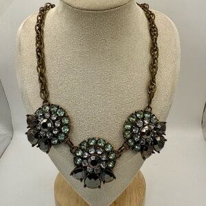 Banana Republic Black and Green Floral Necklace